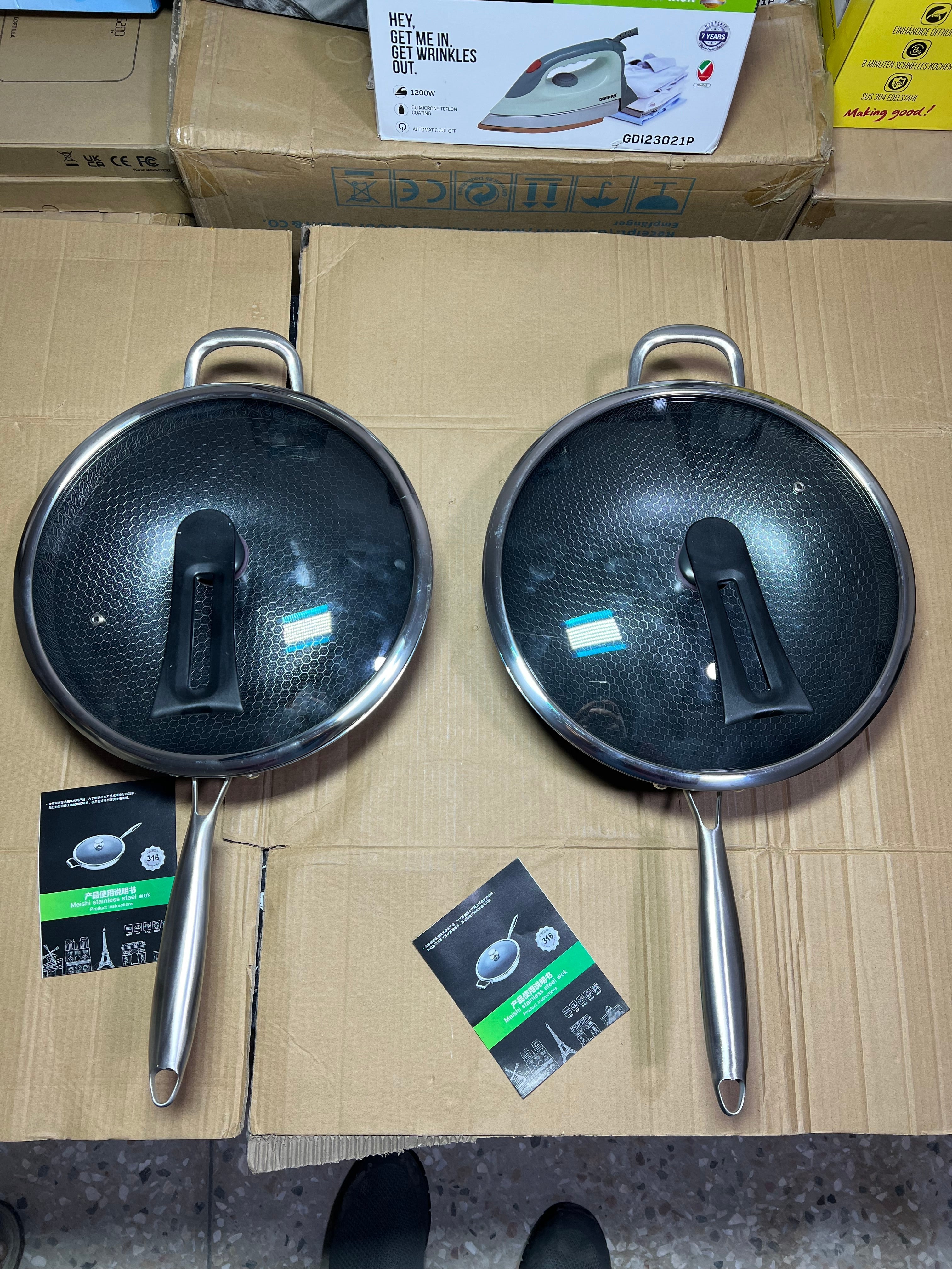 Germany lot lesser coating deep Frypan with led